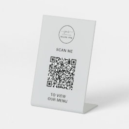 QR-Codemenü | Logo Contacless Modern Pedestal Si Sockelschild