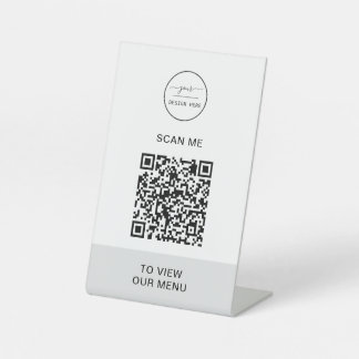 QR-Codemenü | Logo Contacless Modern Pedestal Si Sockelschild