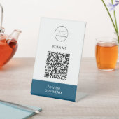 QR-Codemenü | Logo Contacless Modern Pedestal Si Sockelschild (In SItu)