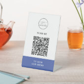 QR-Codemenü | Logo Contacless Modern Pedestal Si Sockelschild (In SItu)