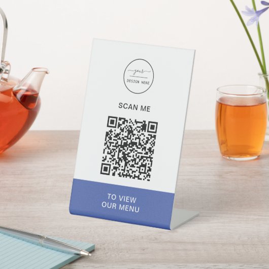 QR-Codemenü | Logo Contacless Modern Pedestal Si Sockelschild (In SItu)