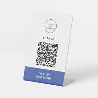 QR-Codemenü | Logo Contacless Modern Pedestal Si Sockelschild