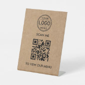 QR-Codemenü-Logo Modern Sockelschild (Vorderseite)