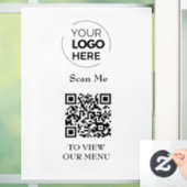 QR-Codemenü | Logo Weiß berührungslos modern Fensteraufkleber (Zuhause)