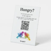 🌈 QR-Codemenü Rainbow Lovebirds Collection Sockelschild (Vorderseite)