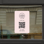QR-Codemenü | Rosa Logo unsichtbar Moderne Fensteraufkleber
