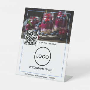 QR-Codemenü   Schwarze Logos Sockelschild