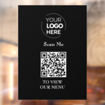 QR-Codemenü | Schwarzes Logo, berührungslos, moder
