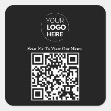 QR-Codemenü | Schwarzes Logo, berührungslos, moder