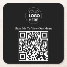 QR-Codemenü | Schwarzes Logo, berührungslos, moder