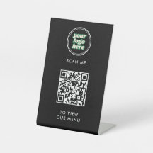 QR-Codemenü | Schwarzes Logo, berührungslos, moder