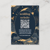 qr codeMidnight Blue Gold Celestial Wedding Begleitkarte (Vorderseite)