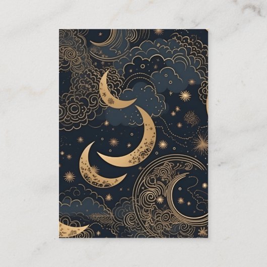 qr codeMidnight Blue Gold Celestial Wedding Begleitkarte (Rückseite)