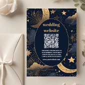 qr codeMidnight Blue Gold Celestial Wedding Begleitkarte