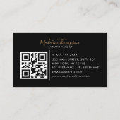 QR-Codemonogramm aus Edelmarble-Schwarz-Gold-Foto Visitenkarte (Rückseite)