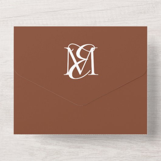 QR-Codemonogramm-Elegante-Hochzeit im Herbst All In One Einladung (Rückseite)