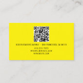 QR-Codename Berufliches Logo Lemon Gelb Telefonnummerkarte (Rückseite)