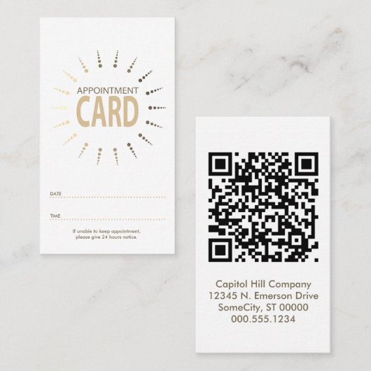 qr-Codentermin sunBurst Terminkarte (Vorne/Hinten)