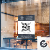 QR-Codeprüfung | Berufliches Firmenlogo Fensteraufkleber (Café-Fenster)
