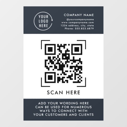 QR-Codeprüfung | Berufliches Firmenlogo Fensteraufkleber (Blatt)