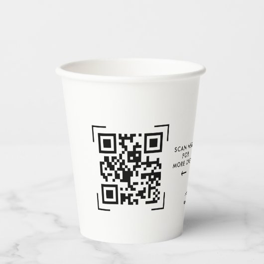 QR-Codeprüfung | Berufliches Firmenlogo Pappbecher (Vorderseite)