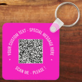 QR-Codeprüfung Info zum Schlüsselanhänger Text und (Rückseite)