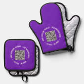 QR-Codeprüfung und Personalisierter benutzerdefini Ofenhandschuh & Topflappen-Set (Vorderseite/Rückseite)