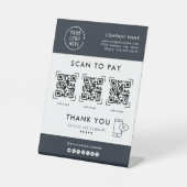 QR-Codeprüfung zu zahlen | Kontaktlose Firmenlogos Sockelschild (Vorderseite)