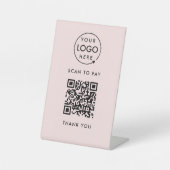 QR-Codeprüfung zu zahlen | Pink-Business-Logo Sockelschild (Vorderseite)