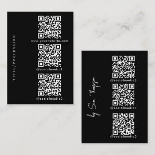 QR-Codes 6 Scannbare Website und Social Media Blac Telefonnummerkarte