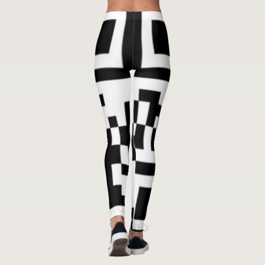 QR Codes Funky Squares Leggings lesen "Call me" (Rückseite)