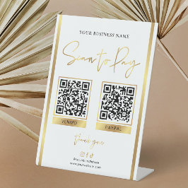 QR-Codes für die Bezahlung von Gold-Logos Sockelschild
