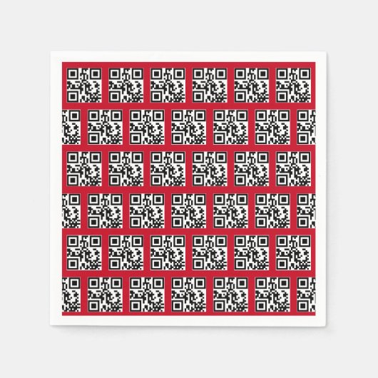 QR-Codes für glückliche Feiertage in Rot Serviette (Vorderseite)