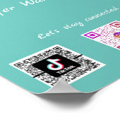 QR-Codes für hübsche Blumengrenzwerte für soziale Poster (Ecke)