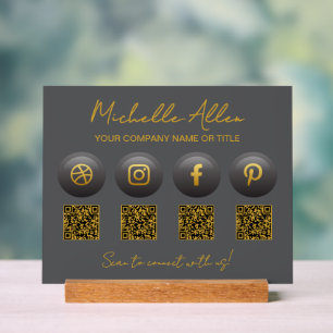 QR-Codes für Unternehmen Social Media Acrylschild