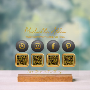 QR-Codes für Unternehmen Social Media Acrylschild