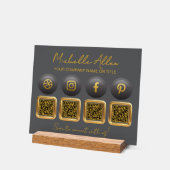 QR-Codes für Unternehmen Social Media Acrylschild (Winkel)