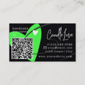 QR-Codevorlage Grüne Liebe Herz Crafters Visitenkarte (Rückseite)