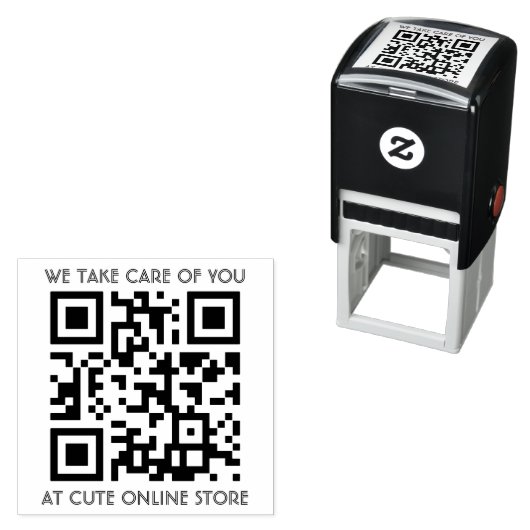 QR-Codevorlage mit Text Permastempel (Beispiel)