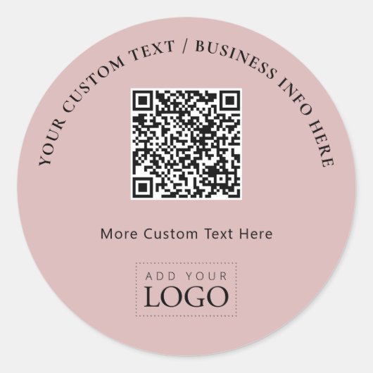 QR-Codewerbung für einfache Rose Runder Aufkleber (Vorderseite)
