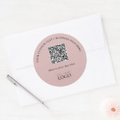 QR-Codewerbung für einfache Rose Runder Aufkleber (Umschlag)