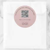 QR-Codewerbung für einfache Rose Runder Aufkleber (Tasche)