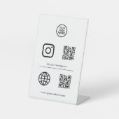 QR-Codezeichen für soziale Medien Sockelschild (Vorderseite)