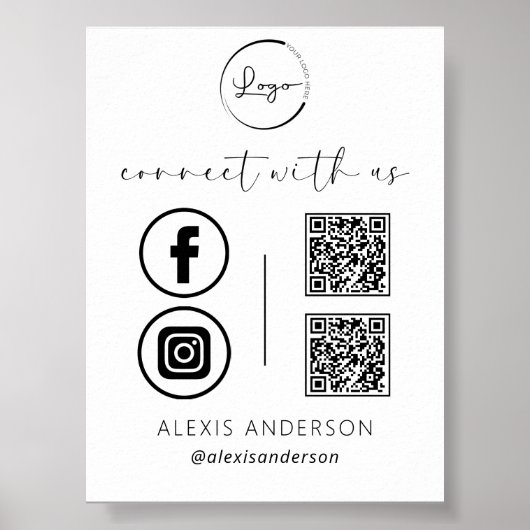 QR Connect mit US Business Logo Social Media Poster (Vorne)