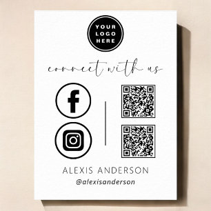 QR Connect mit US Business Logo Social Media Poster