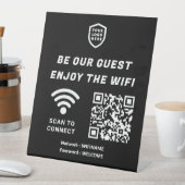 QR Connect Wifi Black Business Logo Sockelschild (In Situ)