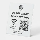 QR Connect WiFi White Business Logo Pedestzeichen Sockelschild (Vorderseite)