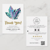 *~* QR COSMIC CRYSTALS Logo DANKEN SIE AP8 Review Begleitkarte (Vorne/Hinten)