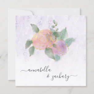 *~* QR Damask ROSE RSVP Glitter - AR12 Hochzeit Einladung