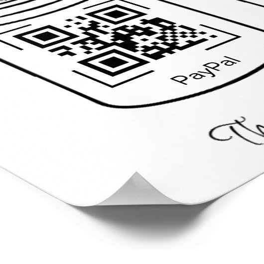 QR Digital Tips Jars Paypal Apple Cash App Poster (Ecke)